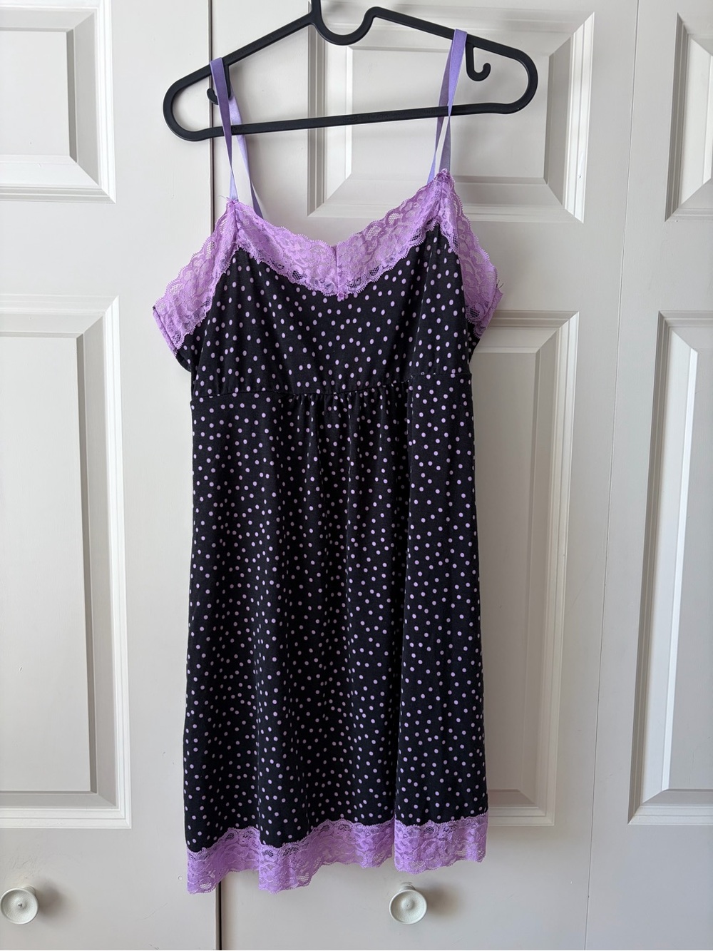 Rhonda Shear Polka Dot Lace Slip Dress